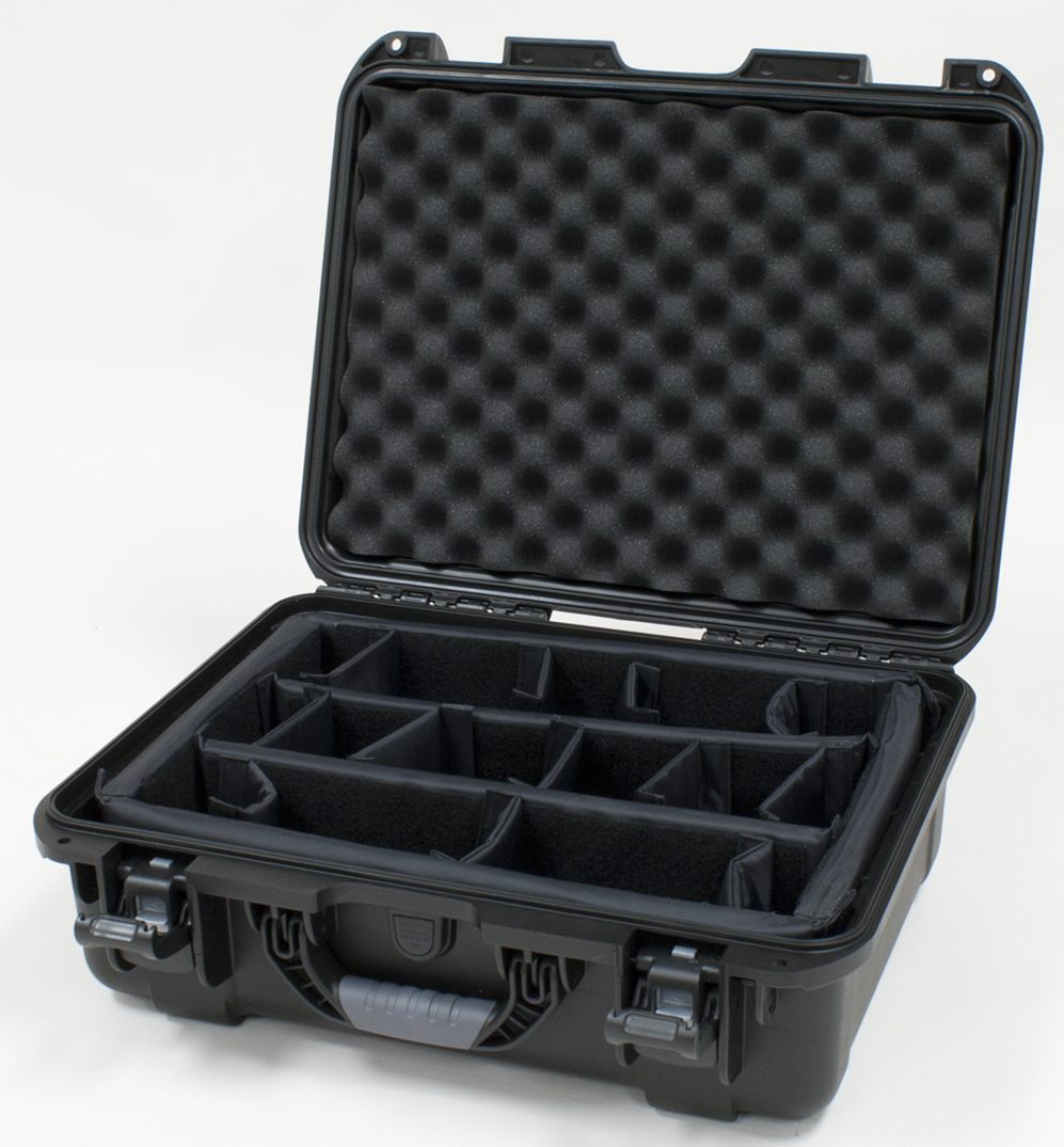 Waterproof case w/ divider system; 18″x13″x6.9″-GU-1813-06-WPDV