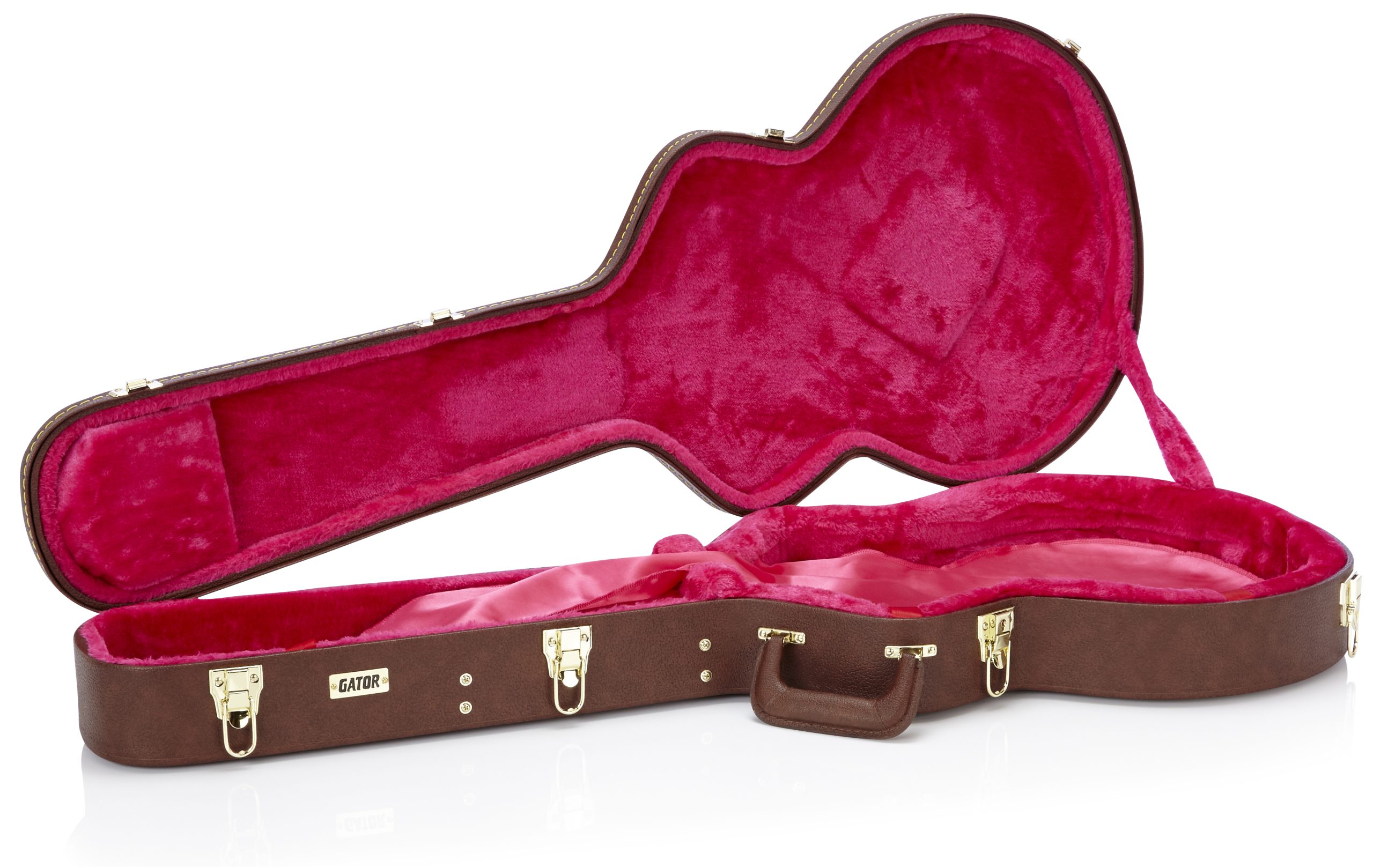 Semi-Hollow Guitar Deluxe Wood Case-GW-335-BROWN