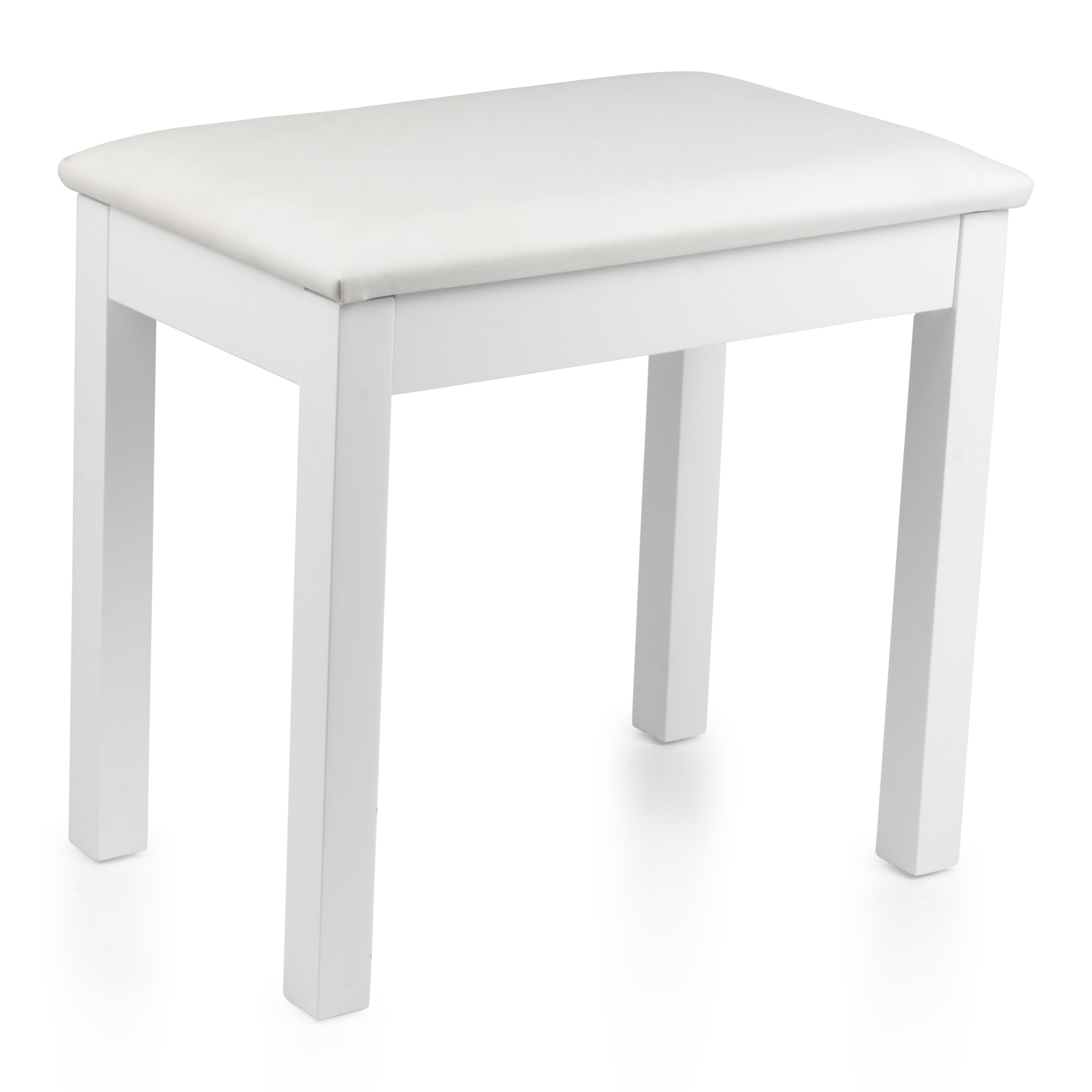 Traditional Wooden Piano Bench In White-GFW-KEYBENCH-WDWH