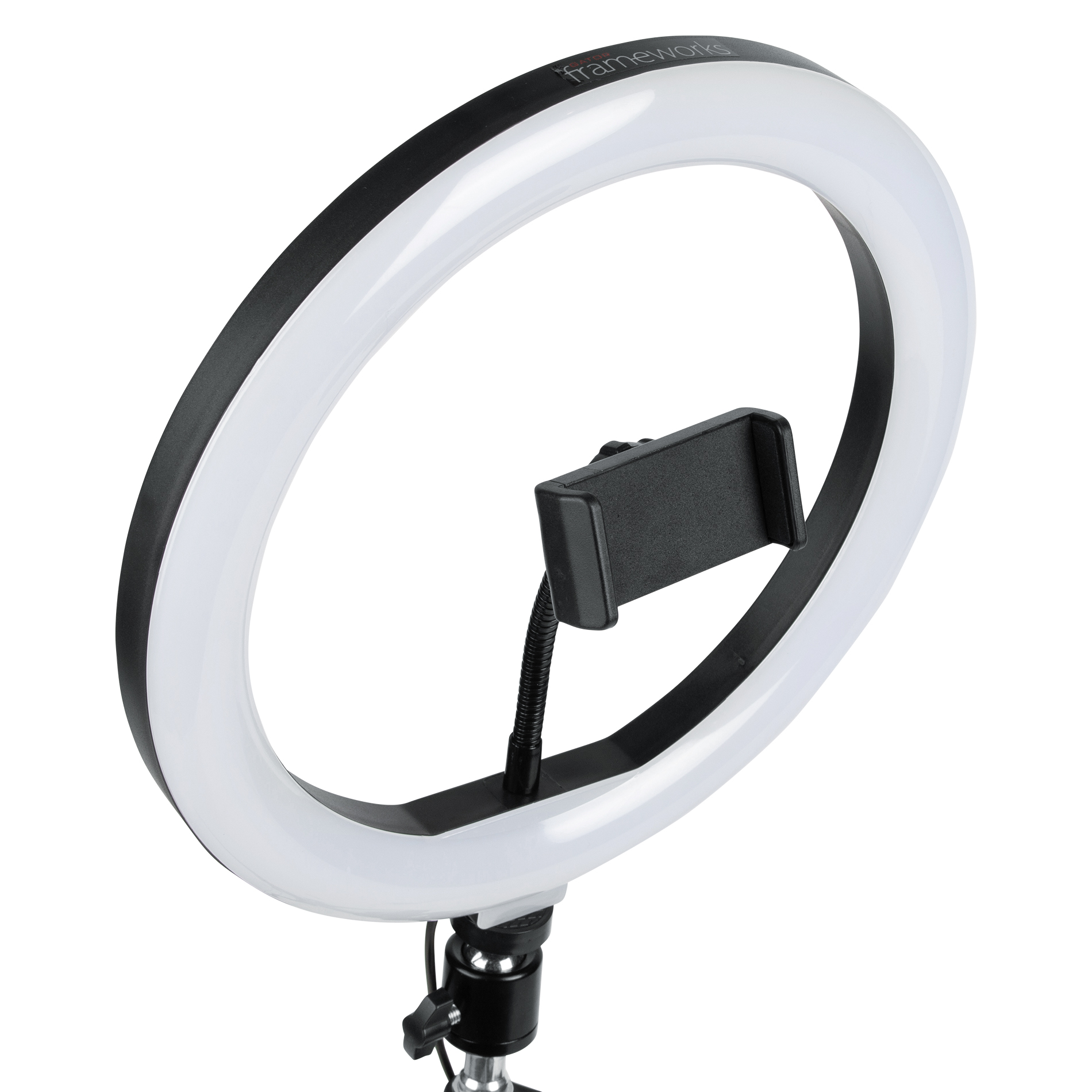 Ring Light Round Base Tripod Stand W/ Phone Clamp-GFW-RINGLIGHTTRIPD