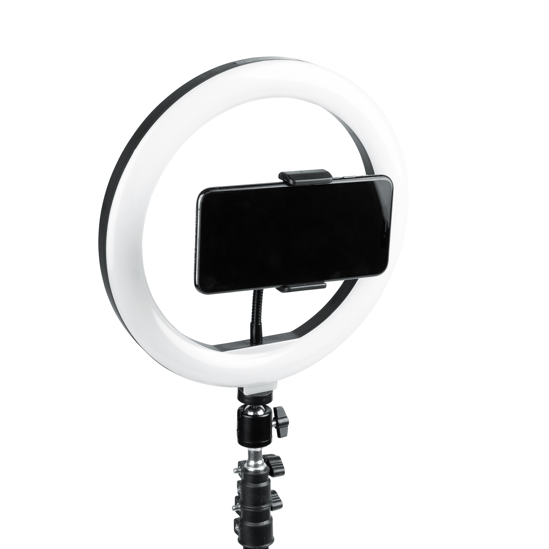 Ring Light Round Base Tripod Stand W/ Phone Clamp-GFW-RINGLIGHTTRIPD