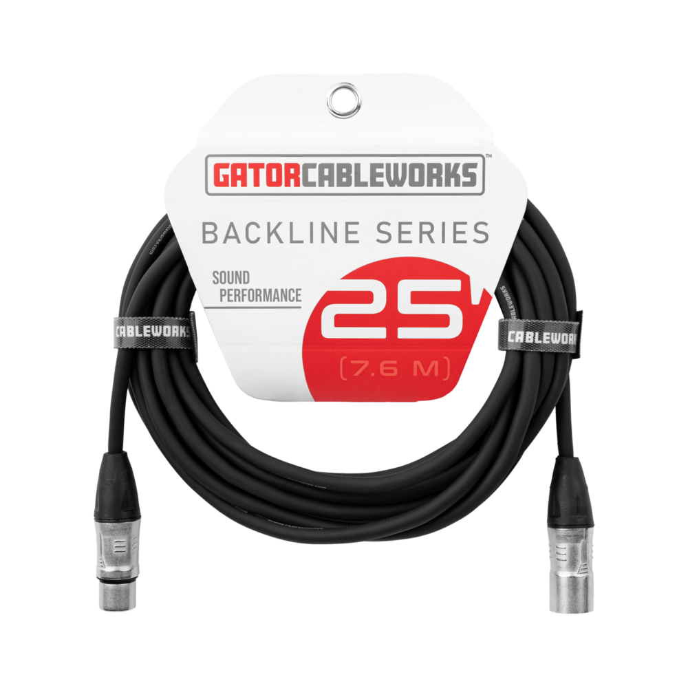 Backline Series 25 Foot XLR Microphone Cable - GCWB-XLR-25 - Gator
