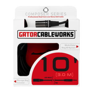 10 Foot XLR M to TRS Cable - GCWC-XLR-10MTRS