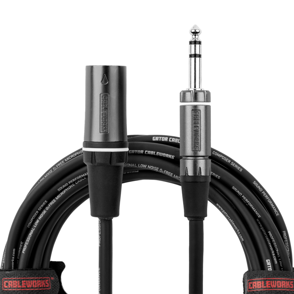 10 Foot XLR M to TRS Cable - GCWC-XLR-10MTRS - Gator Cases
