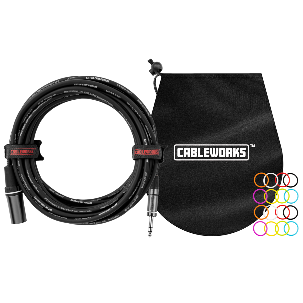 10 Foot XLR M to TRS Cable - GCWC-XLR-10MTRS - Gator Cases