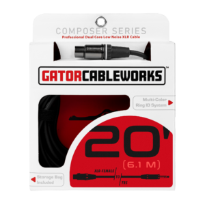 20 Foot XLR F to TRS Cable - GCWC-XLR-20FTRS