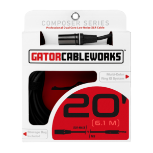 20 Foot XLR M to TRS Cable - GCWC-XLR-20MTRS