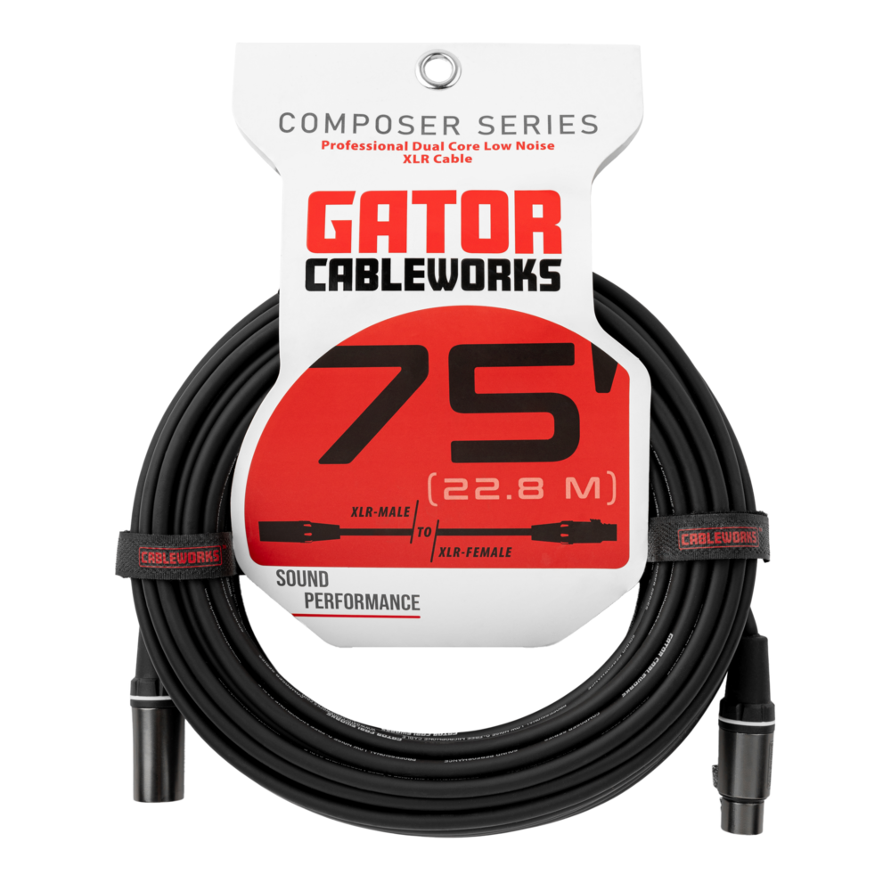75 Foot XLR Microphone Cable - GCWC-XLR-75 - Gator Cases