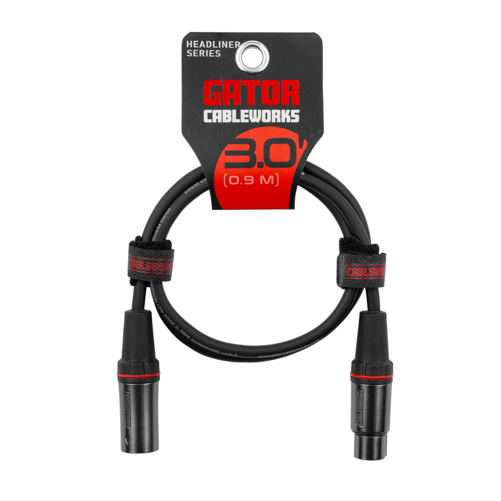 Gator 3 Foot XLR Microphone Cable - Headliner