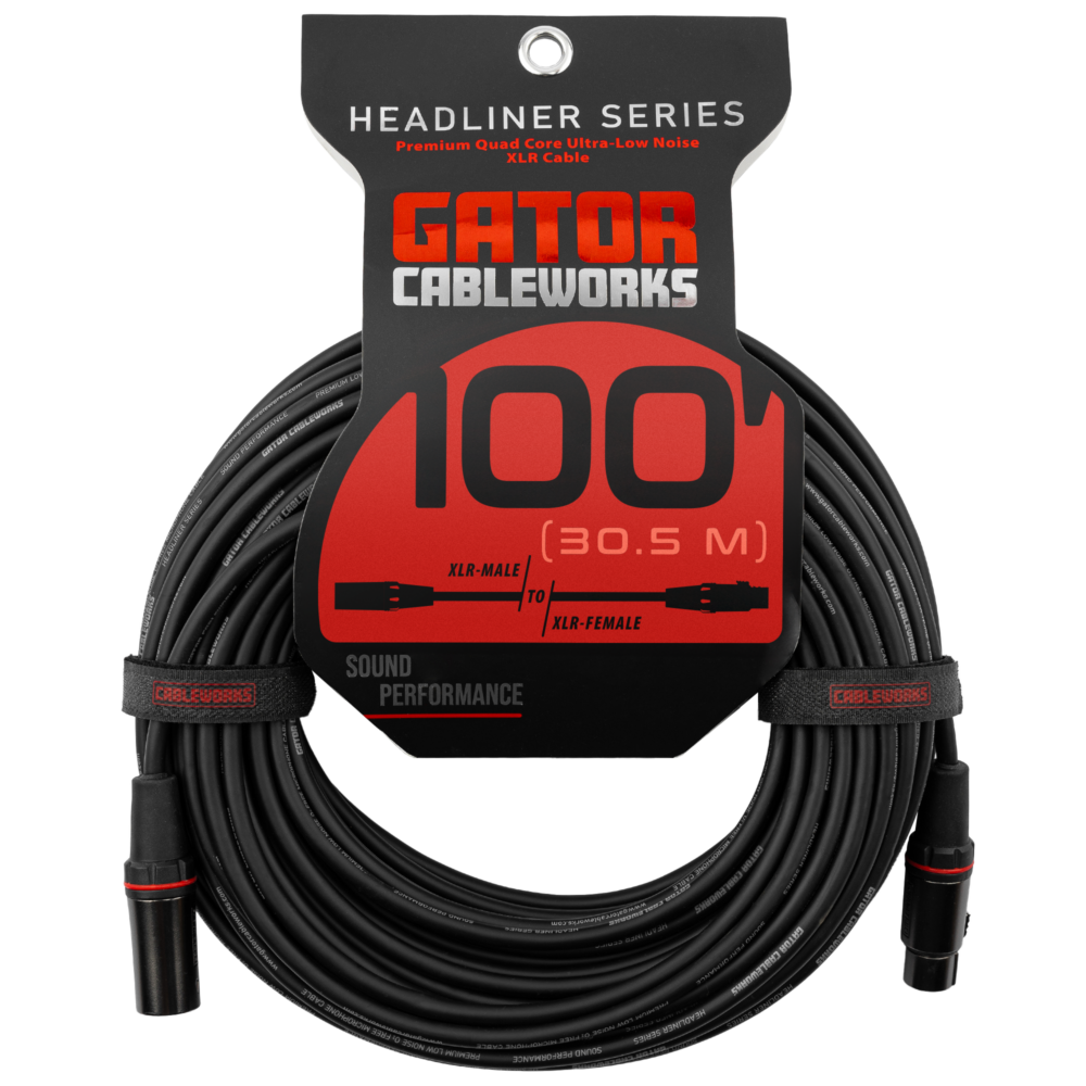 Gator 100 Foot XLR Microphone Cable - Headliner
