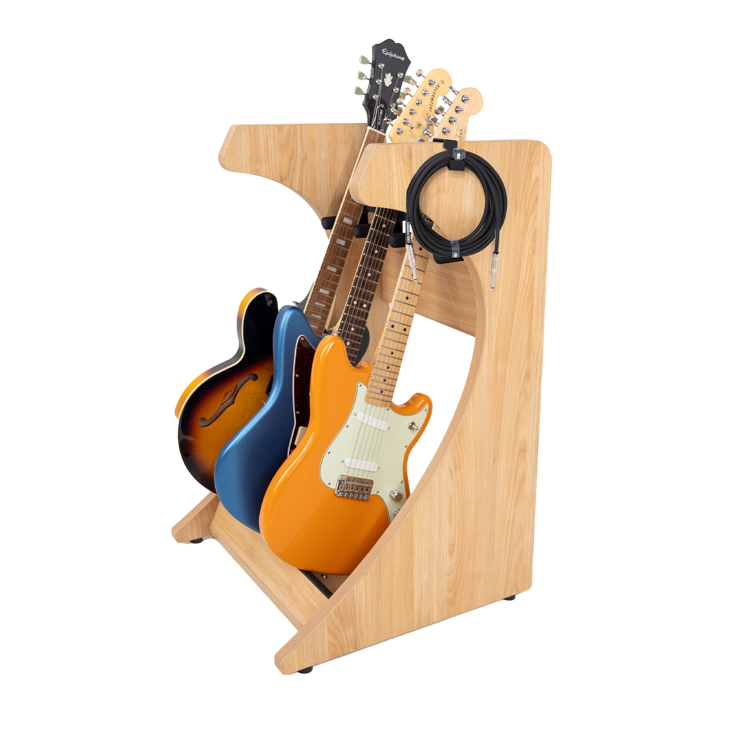 Elite Three Electric/Acoustic Guitar Rack – Maple-GFW-ELITEGTR3RK-MPL