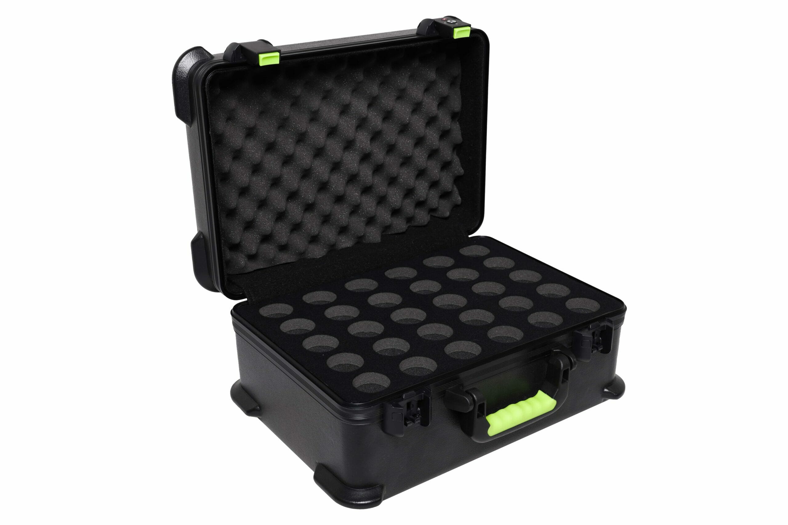 Molded Case w/ Drops for (30) Mics – TSA Latch-SH-MICCASE30