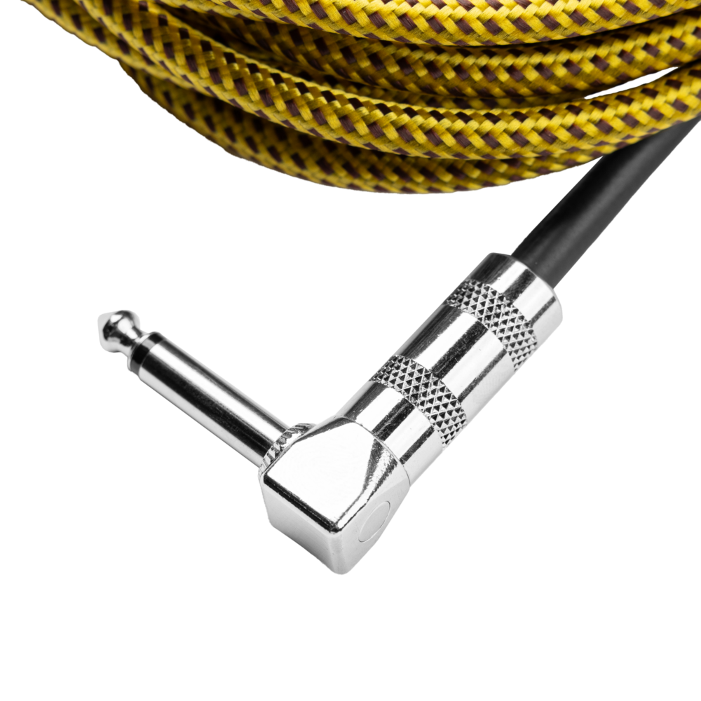 10 Foot Strt to RA Braided Instrument Cable-BRY - GCWB-INS