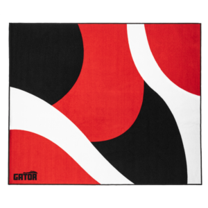 Gator 78" x 66" Drum Rug - Black, Red, and White - GP-DRUMRUG-BKRW